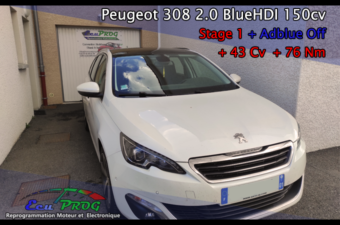 Peugeot 308 2.0 hdi 150 Solution ADBlue + Stage  1